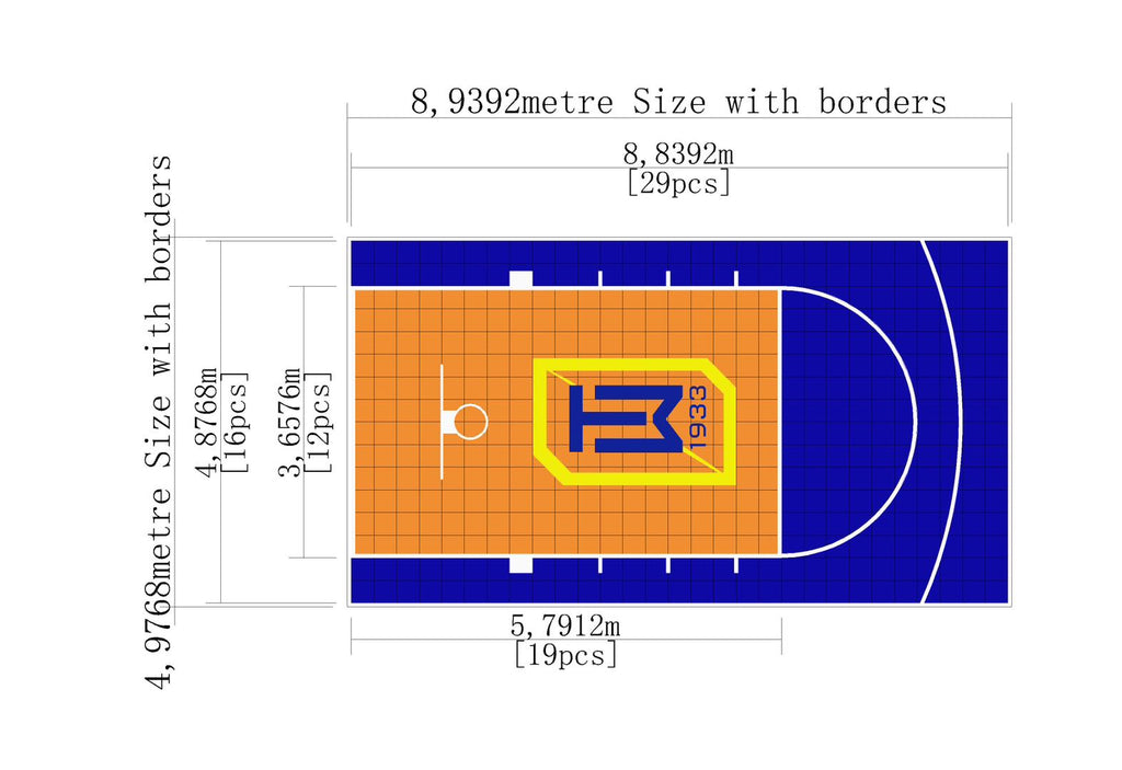 Home Courts Australia – Custom 5m x 9m Basketball Court| Blue/Orange