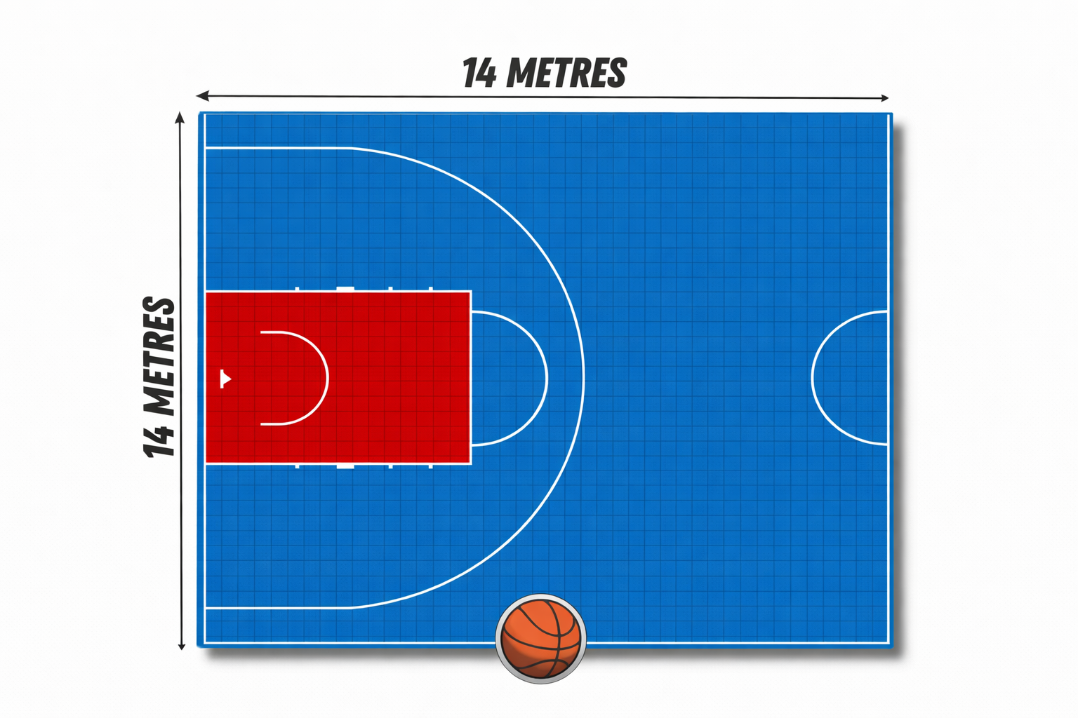 Home Courts Australia – 14m x 15m Half Basketball Court