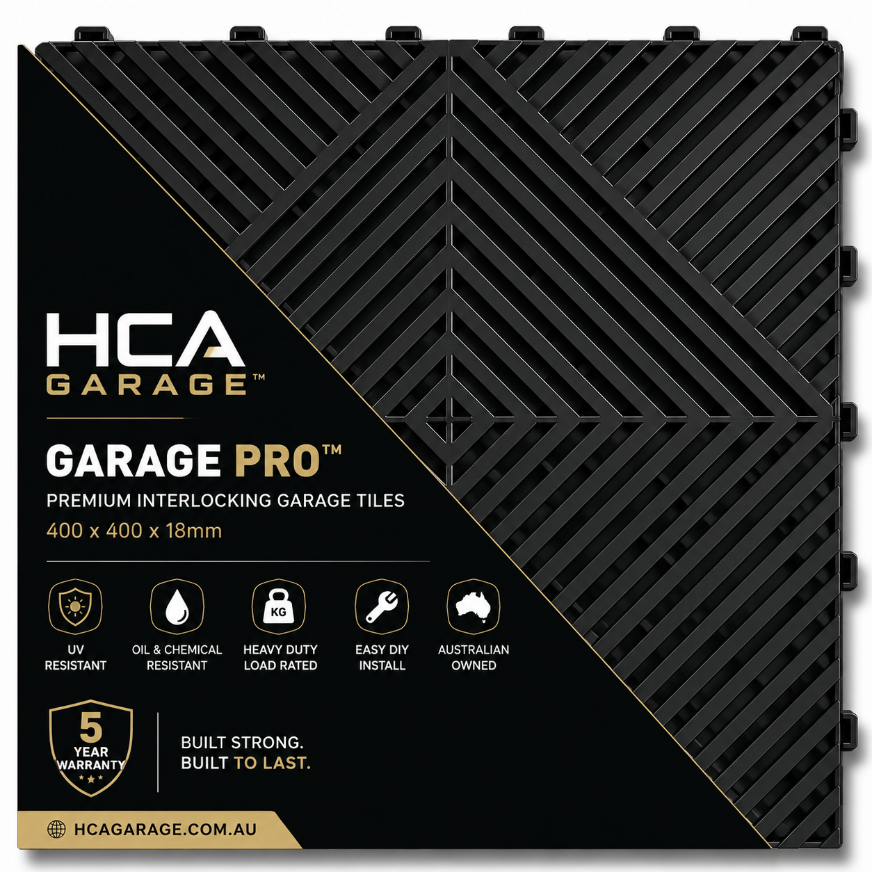 HCA Garage Pro™ – Matte Black Garage Tiles