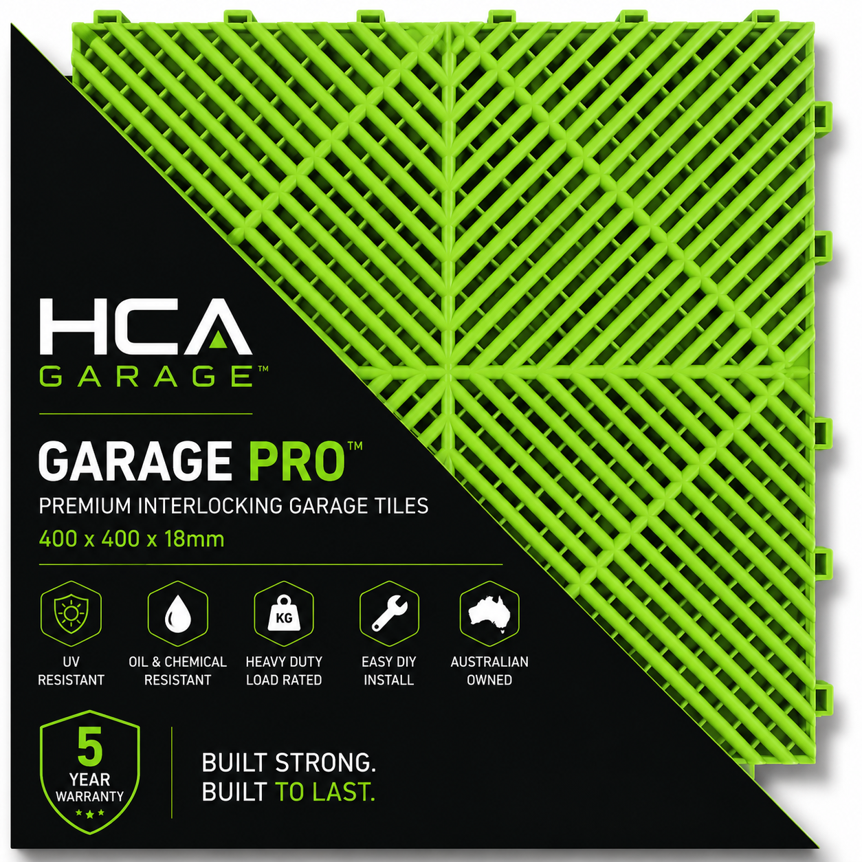 HCA Garage Pro™ – Lime Green Garage Tiles