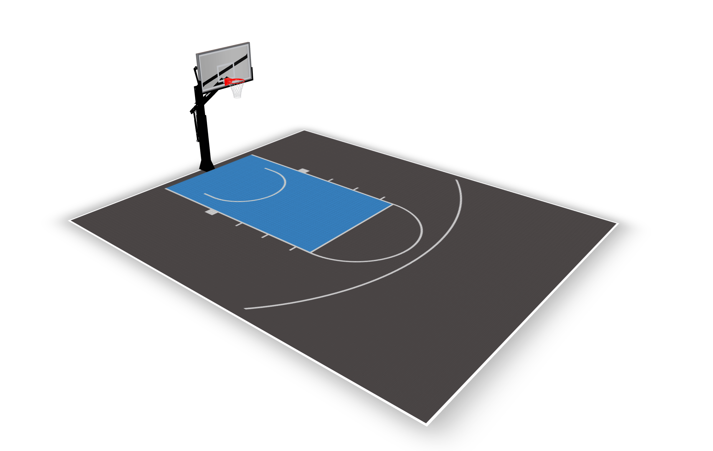 Home Courts Australia – 9m x 11m Basketball Court (Sky Blue Key / Dark Grey Outer / White Border)
