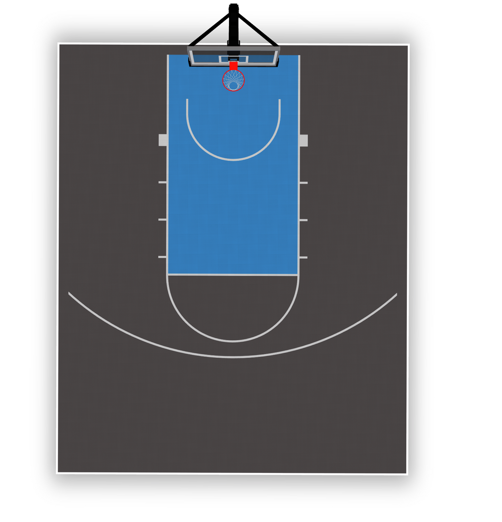 Home Courts Australia – 9m x 11m Basketball Court (Sky Blue Key / Dark Grey Outer / White Border)