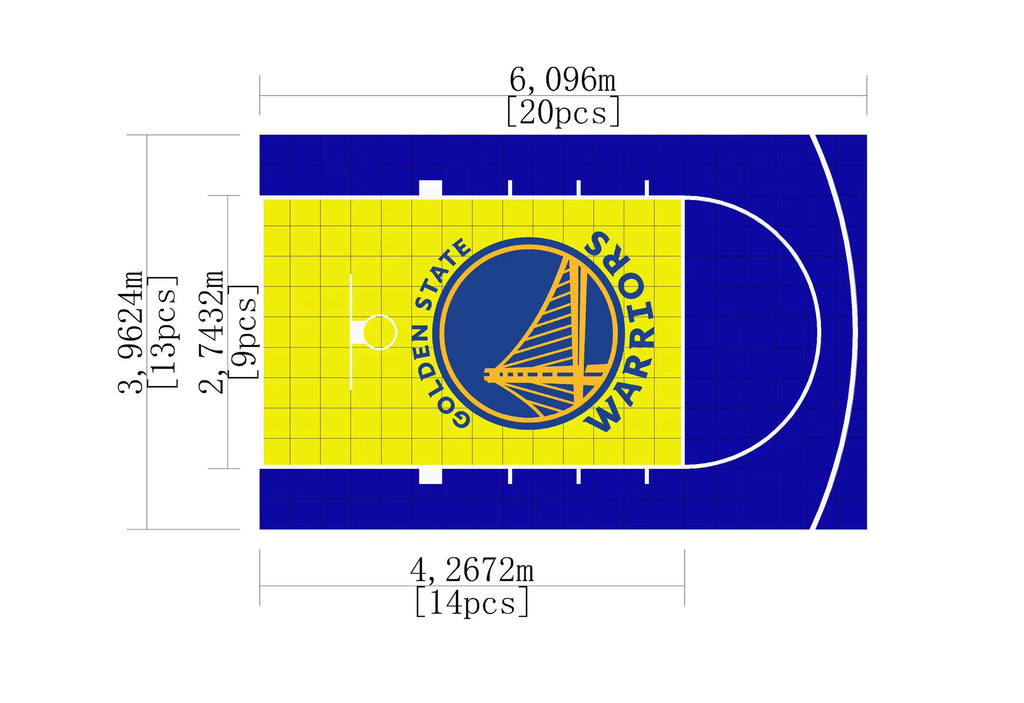 Home Courts Australia – 6m x 4m Golden State Warriors Basketball Court