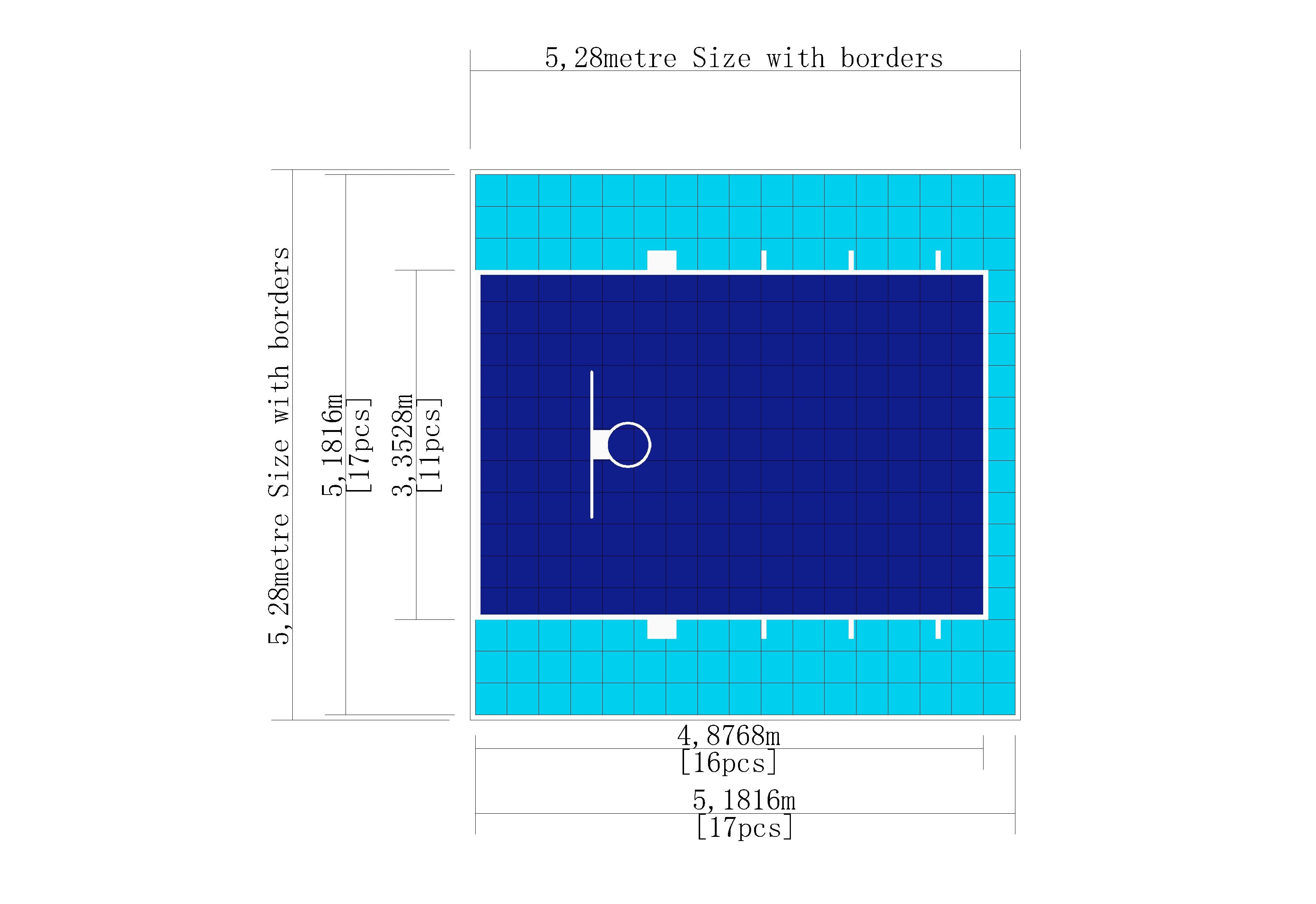 Home Courts Australia – 5.28m x 5.28m Basketball Court (Blue Key / Sky Blue Outer / White Lines)